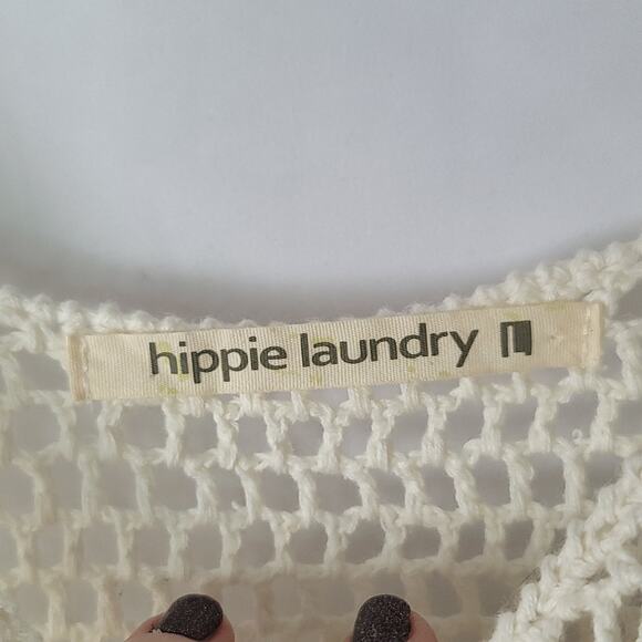 Hippie Laundry- Women's Cream colored crochet vest- size large - Picture 3 of 6